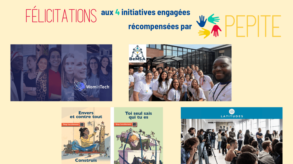 Félicitations aux 4 initiatives engagées récompensées par PEPITE